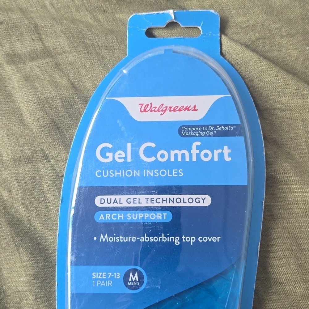 Walgreens Men's Gel Comfort Cushion Insoles, Size 7-13, 1.0 pr - Picture 4 of 13